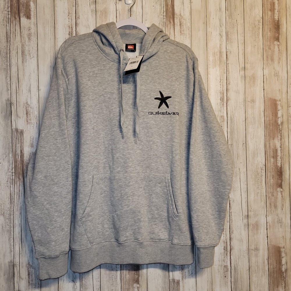 Quicksilver Hoodie Gray - Mens M -‎ NWT $80